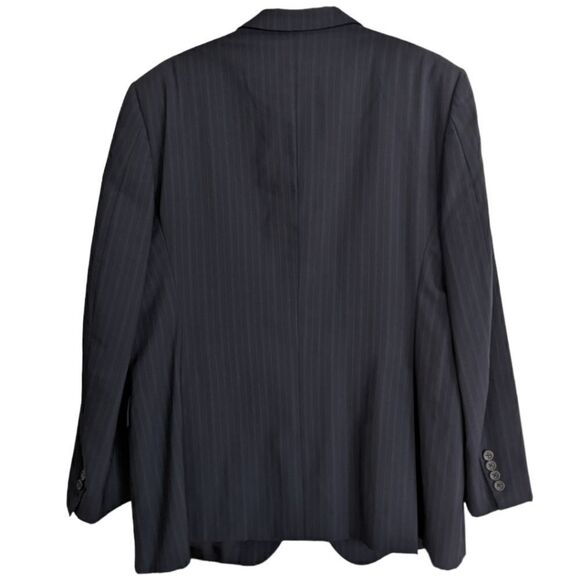 Burberry London Men's Striped Two Button 100% Wool Blazer- Navy Size 46 Reg - Picture 2 of 11